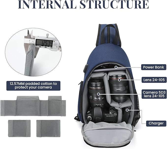 BAIGIO Camera Sling Bag Small Camera Backpack - Image 4