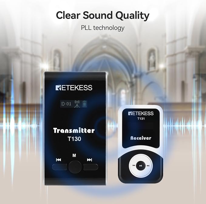 Retekess T130 Wireless Tour Guide Audio System, Church Translation Equipment - Image 2