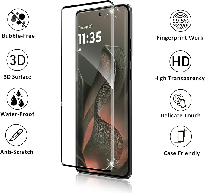 V-PORYADKU 2 Pack for Motorola Edge 2025 Screen Protector + 2 Pack Camera Lens - Image 7