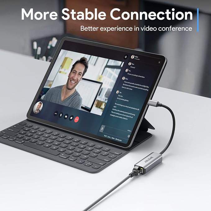 USB C to Ethernet Adapter, ABLEWE Type-C to RJ45 Gigabit Ethernet Adapter - Image 5