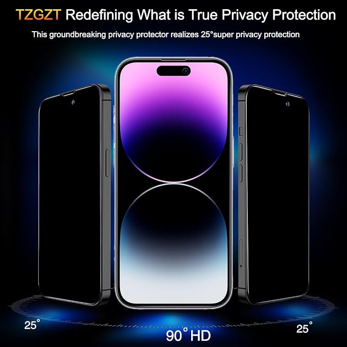 TZGZT 3 Pack Privacy Screen Protectors - Image 3