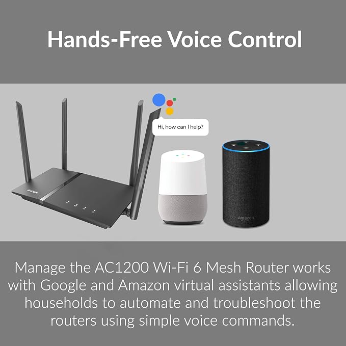 D-Link WiFi Router AC1200 High Power Gigabit Ethernet Dual Band Mesh Wireless - Image 2