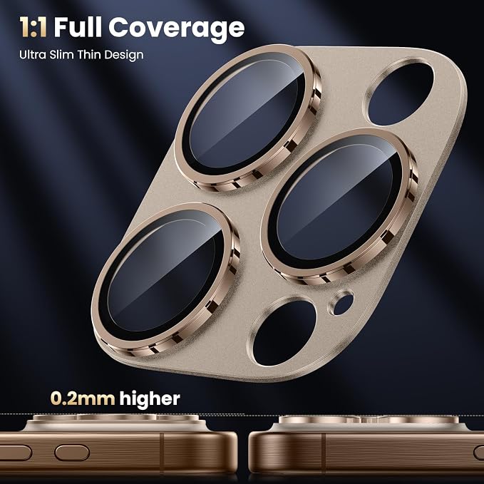 WSKEN for iPhone 16 Pro/iPhone 16 Pro Max Camera Lens Protector, Metal Aluminum - Image 4