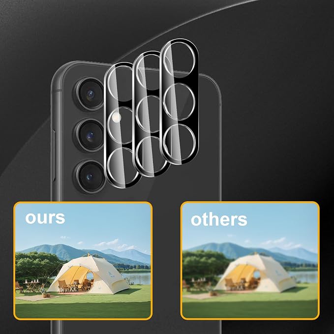 3 Pack Camera Lens Protector for Samsung Galaxy S23 Fe, Tempered Glass - Image 6