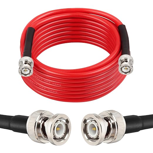 MOOKEERF BNC Male to BNC Male Coaxial Cable 50 ohm Ultra Low Loss RG8X Coax by MOOKEERF
