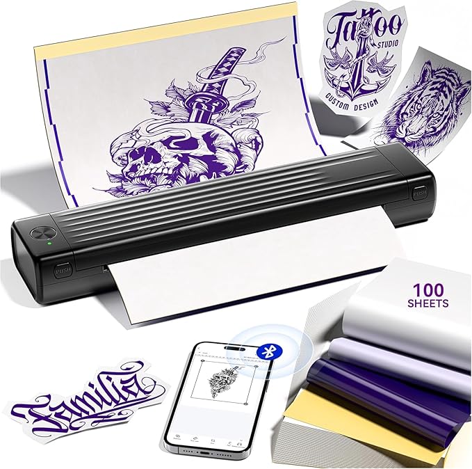 Itari Tattoo Printer Kit with 100 Pcs Transfer Paper, Thermal Tattoo Stencil by Itari