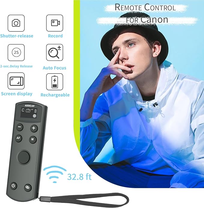 Remote Control for Canon Camera, Rechargeable Wireless Shutter Release - Image 2