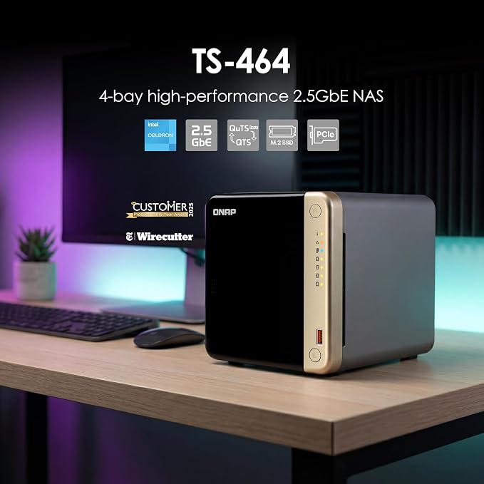 QNAP TS-464-8G-US 4 Bay High-Performance Desktop NAS - Image 2