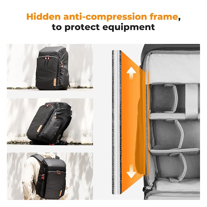 K&F CONCEPT Professional Camera Backpack, Large Photography Backpack Expandable - Image 4