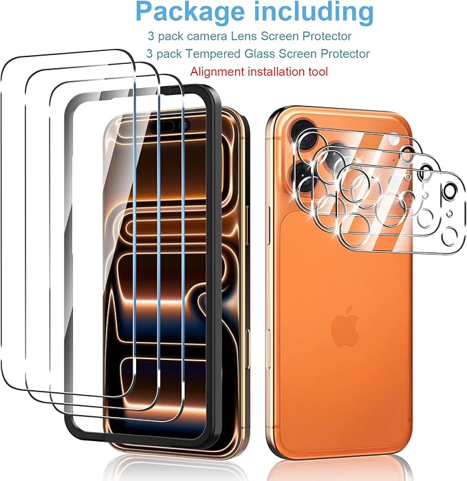 Anoowkoa 3 Pack for iPhone 17 Pro Max 6.9" Screen Protector + iPhone17 Pro Max - Image 4