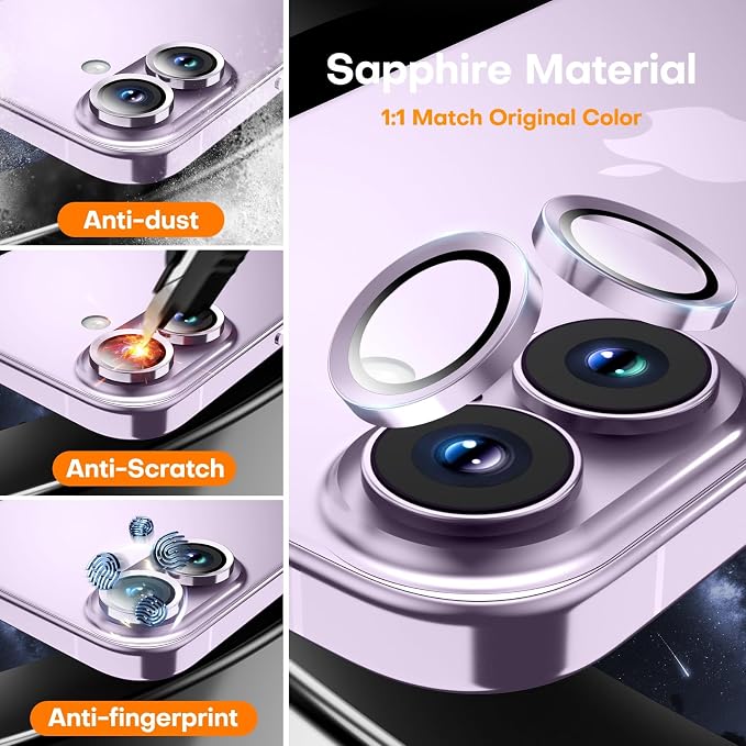 Camera Lens Protector for iPhone 17/iPhone 16/iPhone 16 Plus, Sapphire Glass - Image 3