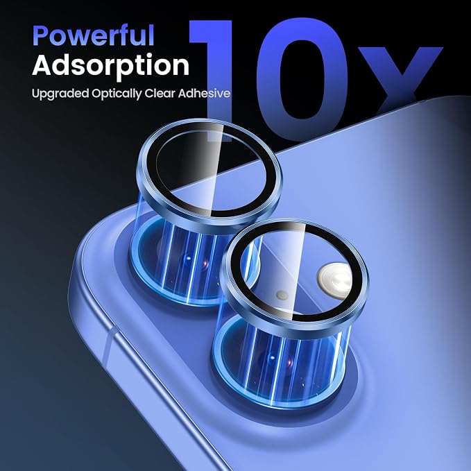 Tensea for iPhone 16 / iPhone 16 Plus Camera Lens Protector, 9H Tempered Glass - Image 6
