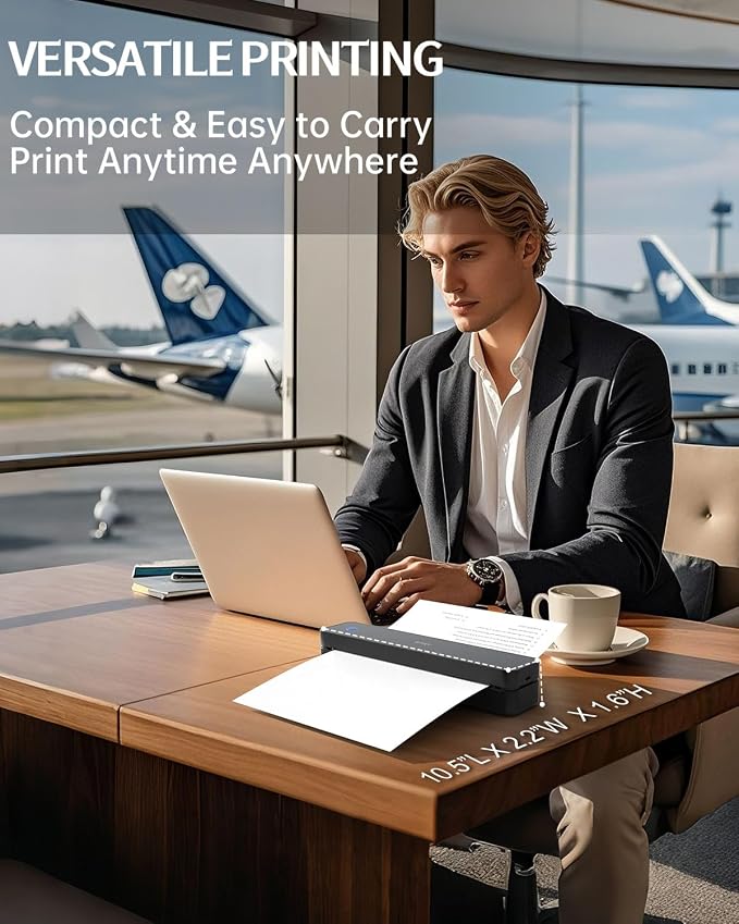 Inkless Portable Printer for Travel, Wireless Thermal Printer Supports 8.5 x - Image 7