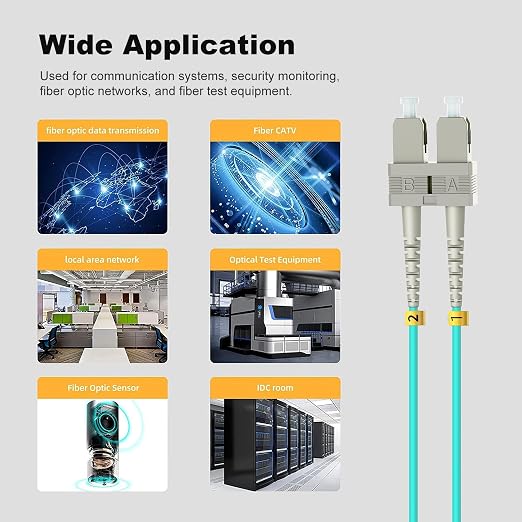 FiberPrime- OM3 SC to SC Fiber Patch Cable, Duplex Multimode, MM Fiber Optic - Image 6