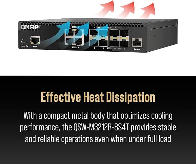 QNAP 12-Port Half-Width Rackmount 10GbE Managed Network Switch. Layer 2 - Image 6