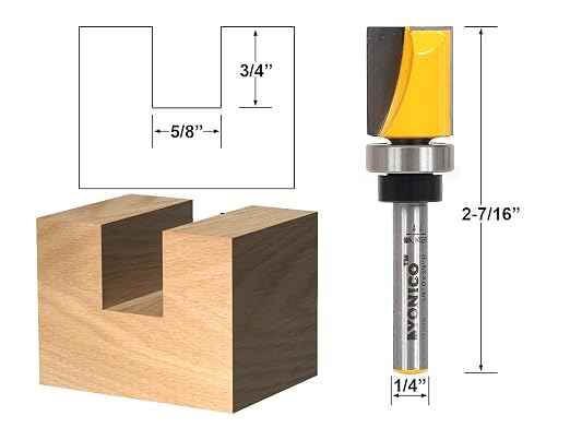 YONICO Flush Trim Router Bit 5/8-Inch Diameter 1/4-Inch Shank 14124q - Image 2