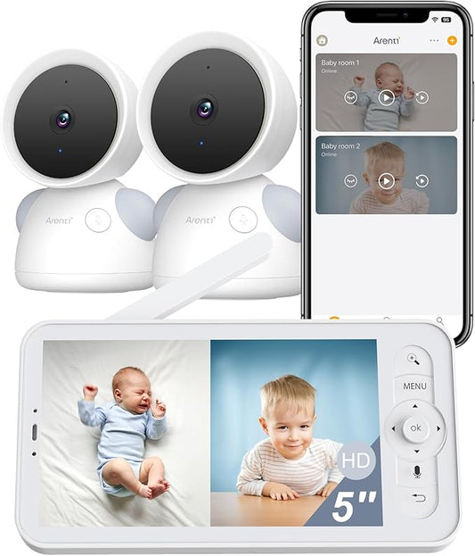 ARENTI Baby Monitor with 2 Cameras, 2K/3MP WiFi 6 Camera and Audio, 5-inch by ArentiIntelligence