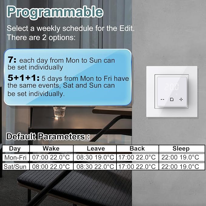 HEATIT Programmable Thermostat, WiFi Smart Thermostat - Image 4