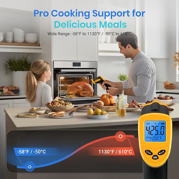 Etekcity Infrared Thermometer Laser Temperature Gun 1080, -58°F~ 1130°F - Image 3