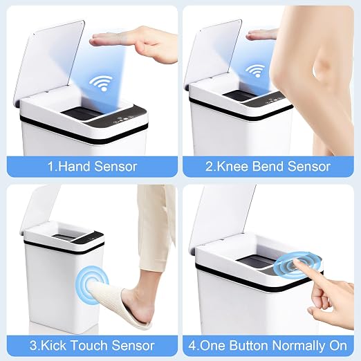 Anborry Bathroom Smart Touchless Trash Can 2.2 Gallon Automatic Motion Sensor - Image 5