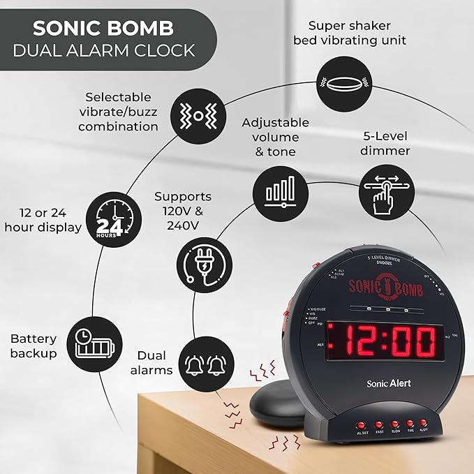 Sonic Bomb Dual Extra Loud Alarm Clock - Image 4
