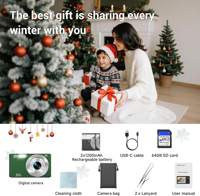 Digital Camera, FHD 4K Autofocus Compact Digital Cameras - Image 8