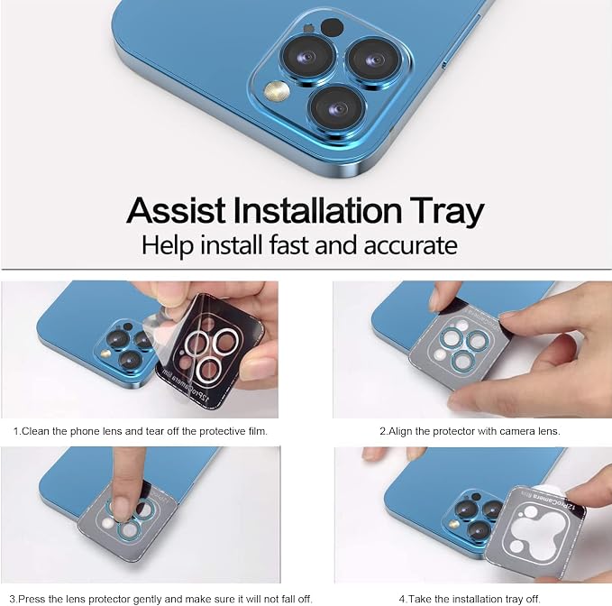 YWXTW Aluminum Alloy Tempered Glass Camera Circle Cover - Image 4