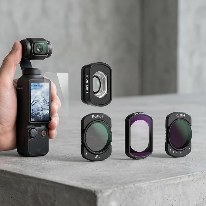 4-Pack Magnetic Filter Set for DJI Osmo Pocket 4/3, Includes ND2-32 Variable ND - Image 8
