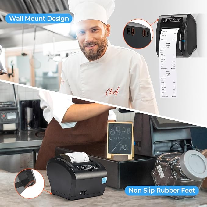 MUNBYN Bluetooth Thermal Receipt Printer P047, 80mm POS Printer, Thermal Printer - Image 8