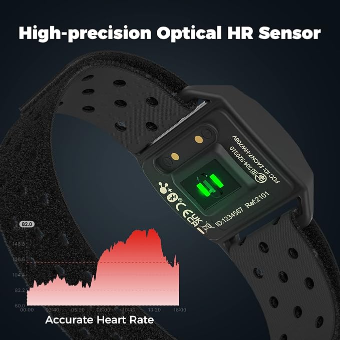 COOSPO Armband Heart Rate Monitor, Rechargeable Dual Band IP67 HRM, Compatible - Image 2