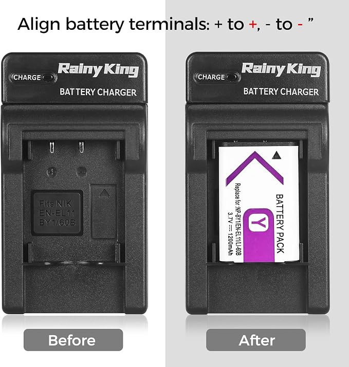 EN-EL11 Battery Charger for Nikon Coolpix S550, Coolpix S560 Camera Battery - Image 6