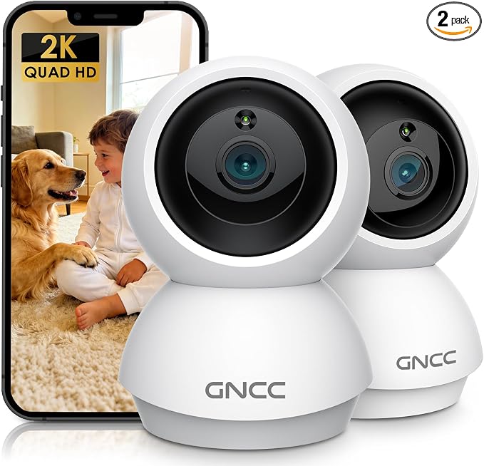 GNCC 2K Cameras for Home Security, Indoor Pan/Tilt Security Camera for Baby by GNCC