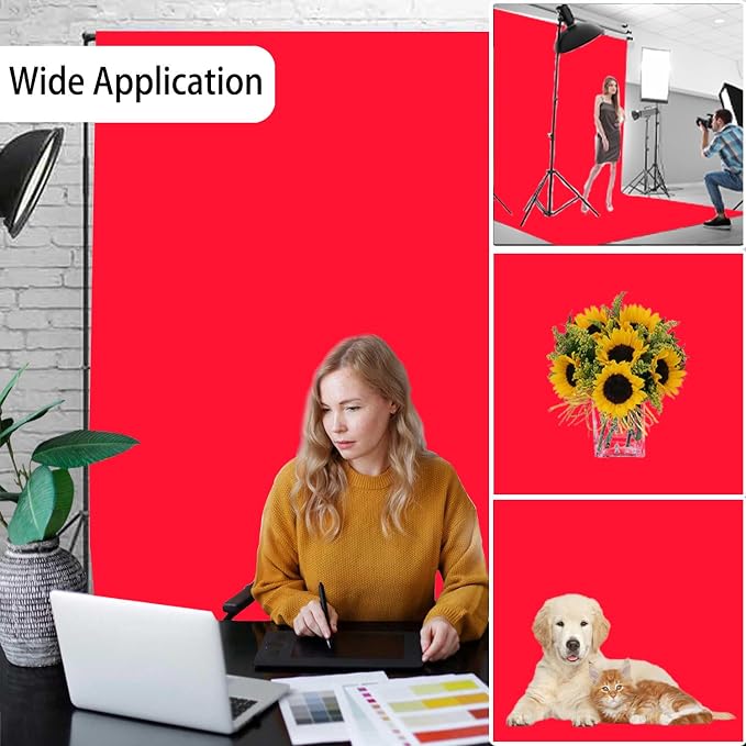 Red Photography Backdrop for Photoshoot, Photo Backdrop Curtain, Perfect Red - Image 2