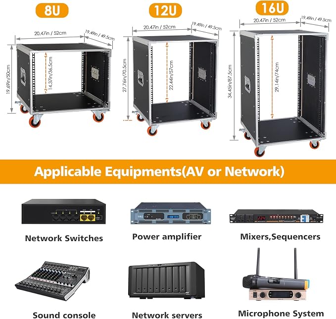 AV Gear Rack 8U Home Audio & Video Stage Stereo Equipment Storage Cabinet Stand - Image 6