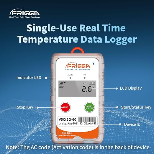 Frigga V5C Non Li 4G/5G Real Time Temperature Data Logger Single-Use 28800 - Image 8