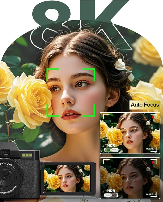 8K Digital Cameras for Photography, 64MP vlogging Camera - Image 3