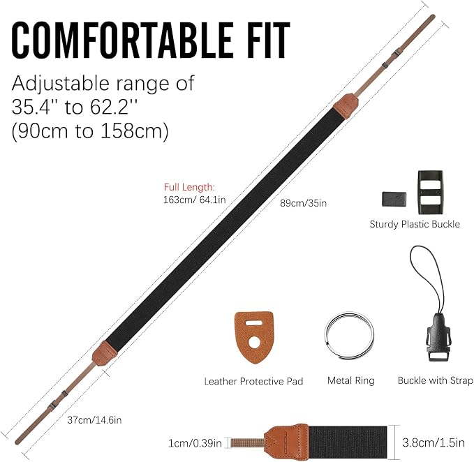 MoKo Camera Strap, Cotton Woven Camera Strap, Adjustable Universal Neck & - Image 5