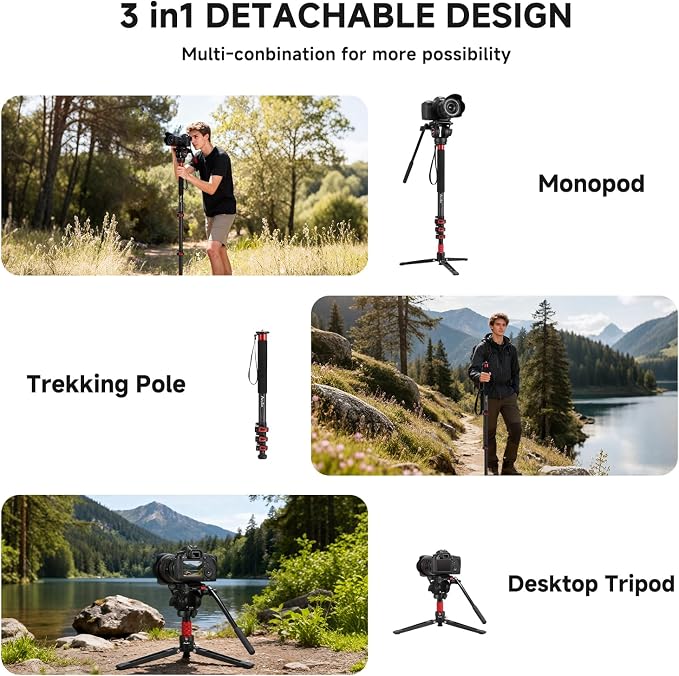 Avella CD324 Carbon Fiber Video Monopod Kit, - Image 8