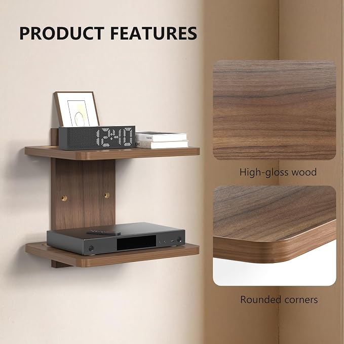 WALI Floating TV Shelf, 2 Tier Projector Shelf - Image 3