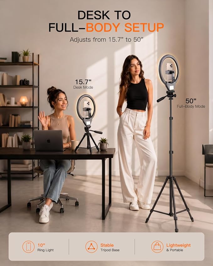Sensyne Ring Light with Stand, LED Ring Light with Remote, 3 Color Modes & 10 - Image 5