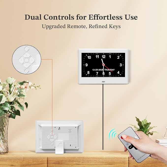 7'' Dementia Clock For Seniors, Large Display Digital Clock - Image 7