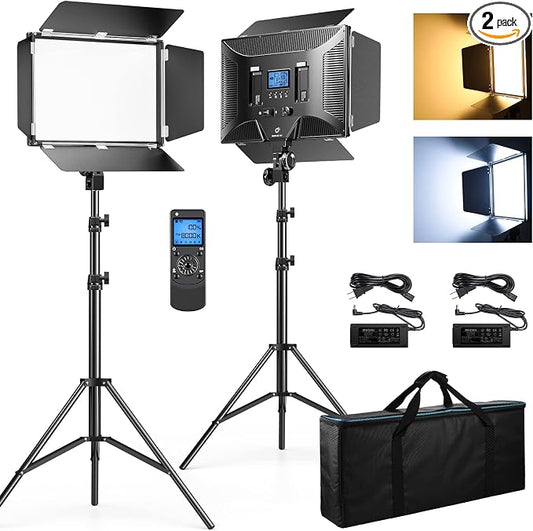 D50 Photography Lighting with Barn Door, 45W 3000K-8000K Dimmable Bi-Color by Dazzne