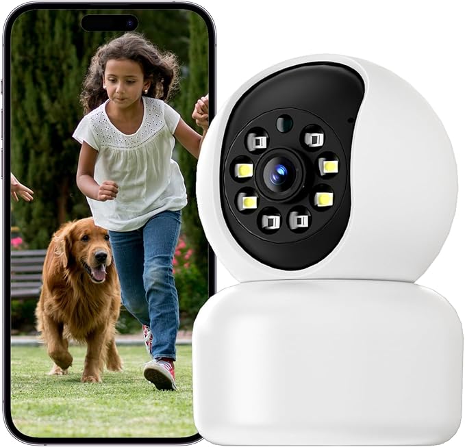 Hawkray 360° 2K 3MP Security Camera Indoor, 2.4/5GHz WiFi Smart Motion Alert by HawkrayCams