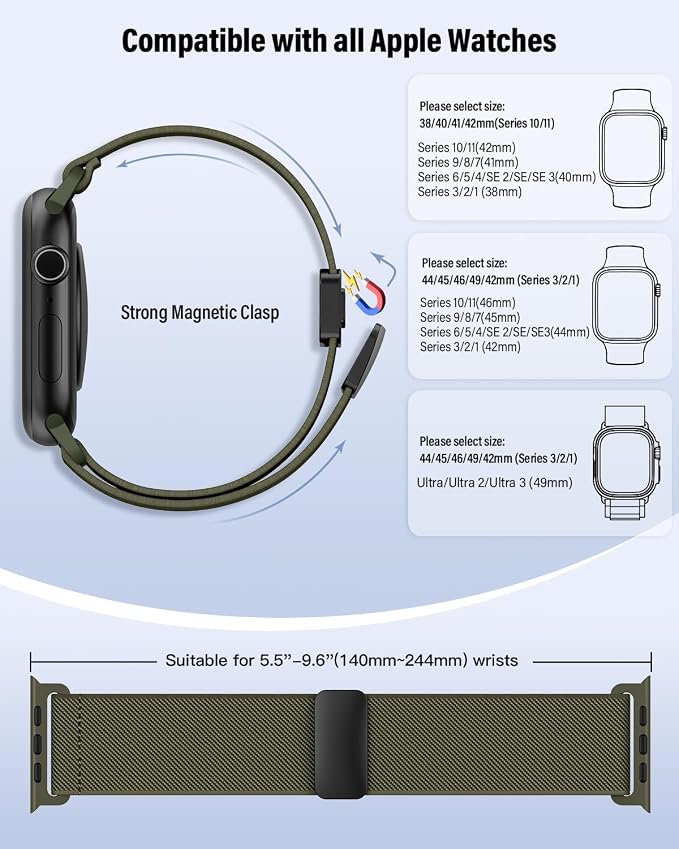 Stretchy Band Compatible with Apple Watch Band 40mm 38mm 41mm 42mm 44mm 45mm - Image 5