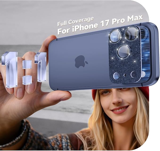 imluckies Compatible with iPhone 17 Pro Max Camera Lens Protector Bling - Image 3