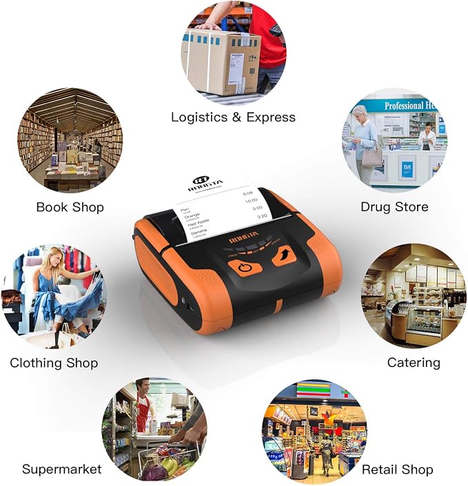Rongta Portable 80mm POS Printer, Mobile Thermal Receipts Printer, - Image 4