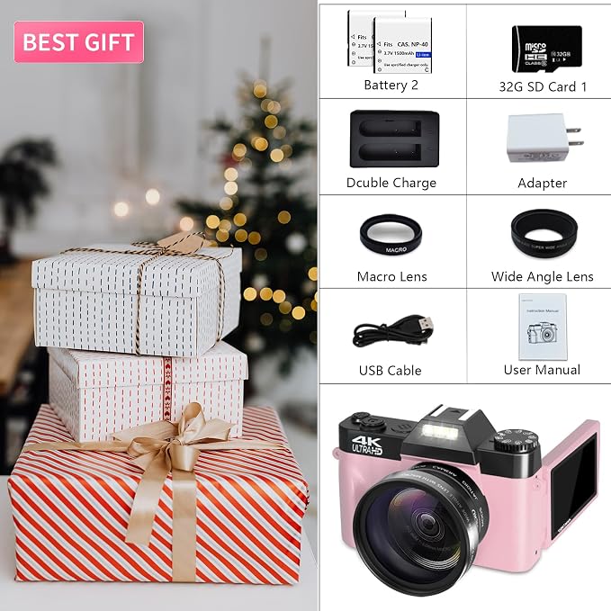 VETEK Digital Cameras for Photography, 4K 48MP Vlogging Camera 16X Digital Zoom - Image 5