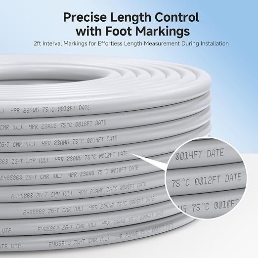 Cable Matters 10Gbps in-Wall Riser Rated 23AWG Bare Copper Cat6 Ethernet Cable - Image 5