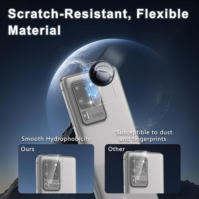 2+2 Pack for Samsung Galaxy S20 Ultra Screen Protector and Camera Protectors - Image 5