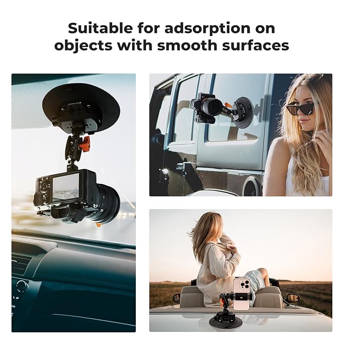 K&F CONCEPT 6" Suction Cup Camera Mount - Image 7